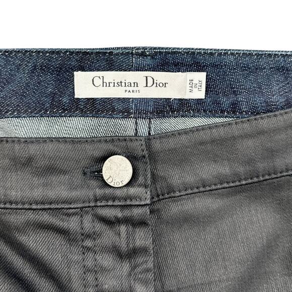 Dior Dark Grey Stretch Slim Fit Button Fly Ankle Zip Jeans Size 8 Made in Italy - Picture 5 of 9